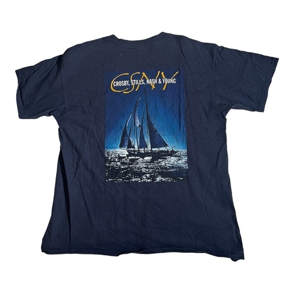 2001 Crosby Stills Nash and Young Wooden Ships Shirt size XL